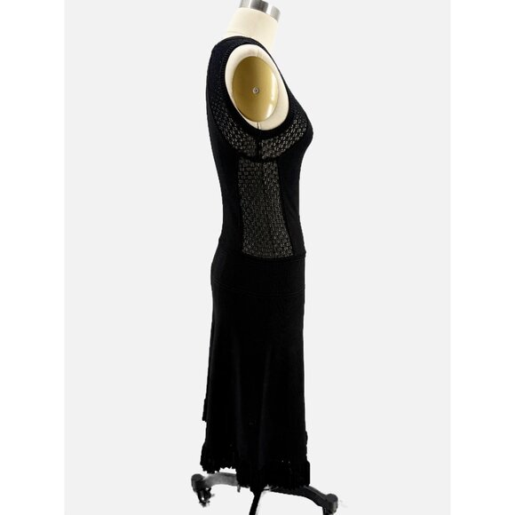 alessandro della'cqua NAPOLI Black Knit Mini Sleeveless Cocktail Dres IT 42/6 - Picture 5 of 13
